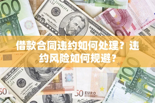 武汉借款合同违约如何处理？违约风险如何规避？